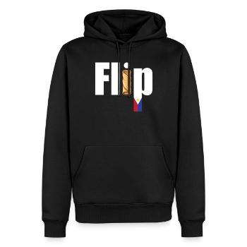 Rouleaux de printemps Lumpia Flip Nourriture philippine - Sweat à capuche Premium bio Homme - noir - Devant - Nico (187cm)