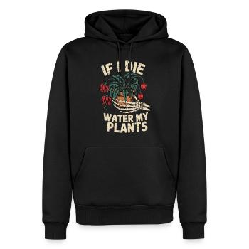 Si je meurs, arrose mes plantes - Sweat à capuche Premium bio Homme - noir - Devant - Nico (187cm)