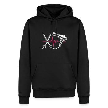 Friseur Friseurin Haarschnitt - Männer Premium Bio Hoodie - Schwarz - Vorne - Nico (187cm)