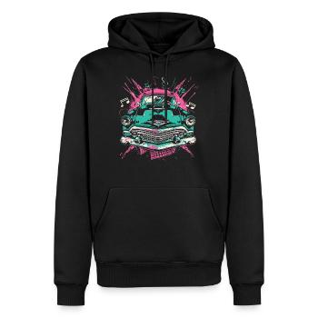Musique de voiture des années 50 des années 1950 - Sweat à capuche Premium bio Homme - noir - Devant - Nico (187cm)