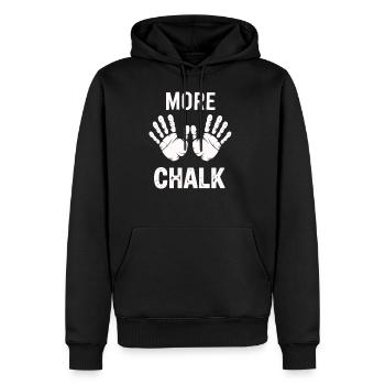 More Chalk - Männer Premium Bio Hoodie - Schwarz - Vorne - Nico (187cm)