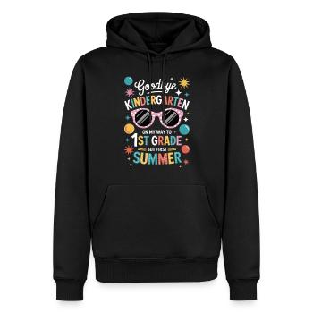 Tschüss Kindergarten Sommer Spruch - Männer Premium Bio Hoodie - Schwarz - Vorne - Nico (187cm)