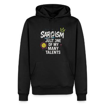Le sarcasme n’est qu’un de mes nombreux talents - Sweat à capuche Premium bio Homme - noir - Devant - Nico (187cm)