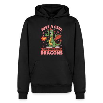 Créatures mythiques de dragon fantastique - Sweat à capuche Premium bio Homme - noir - Devant - Nico (187cm)