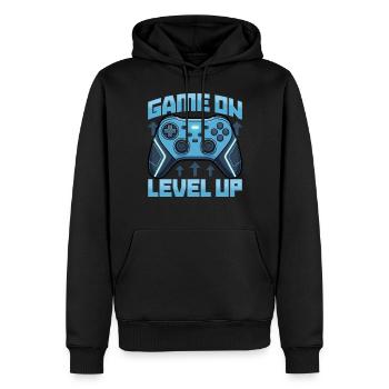 Gamer Gaming Controller Jeu Vidéo - Sweat à capuche Premium bio Homme - noir - Devant - Nico (187cm)