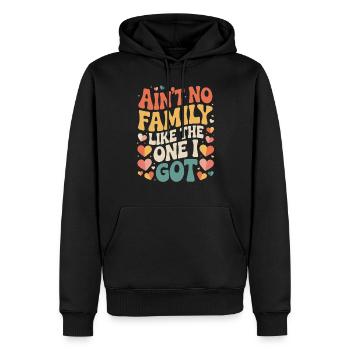 Il n’y a pas de famille comme la mienne - Sweat à capuche Premium bio Homme - noir - Devant - Nico (187cm)