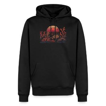 Aquarium Aquariophile Coral Fragging - Sweat à capuche Premium bio Homme - noir - Devant - Nico (187cm)