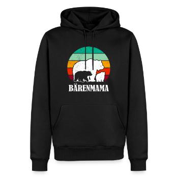Werdende Mutter BÄRENMAMA Bald Mama Lustiges - Männer Premium Bio Hoodie - Schwarz - Vorne - Nico (187cm)