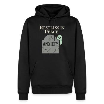 Triste Fantôme Fantôme Humour Peur Peur Fantôme Médium - Sweat à capuche Premium bio Homme - noir - Devant - Nico (187cm)