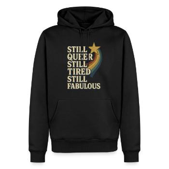 Queer Tired Lgbtq Humor Burnout Pride Pastel - Männer Premium Bio Hoodie - Schwarz - Vorne - Nico (187cm)