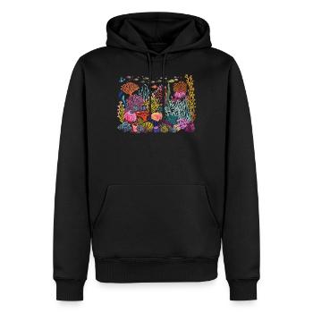 Aquarium Aquariophile Coral Fragging - Sweat à capuche Premium bio Homme - noir - Devant - Nico (187cm)