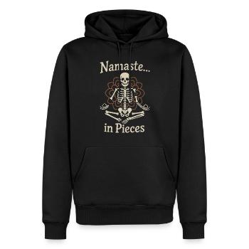 Skeleton Yoga Meditating Skeleton Goth Yoga Humor - Männer Premium Bio Hoodie - Schwarz - Vorne - Nico (187cm)