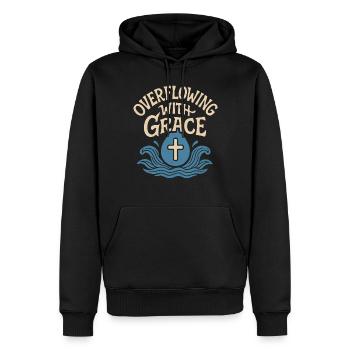 Überfließende Gnade Taufe Inspiration - Männer Premium Bio Hoodie - Schwarz - Vorne - Nico (187cm)