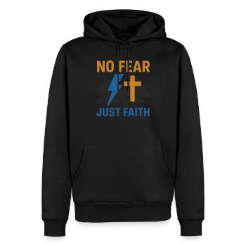 Keine Angst Nur Glaube Getauft - Männer Premium Bio Hoodie - Schwarz - Vorne - Nico (187cm)