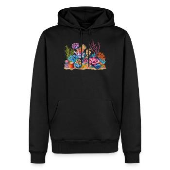 Aquarium Aquariophile Coral Fragging - Sweat à capuche Premium bio Homme - noir - Devant - Nico (187cm)