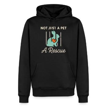Lapin Maman Lapin Sauvetage Adopter, Acheter - Sweat à capuche Premium bio Homme - noir - Devant - Nico (187cm)