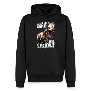 Dinosaure T-Rex enfants - Sweat à capuche Premium bio Homme - noir - Devant - Nico (187cm)