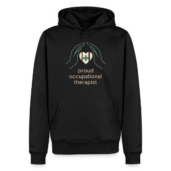 ergothérapeute ot Gift Healthcare Reha - Sweat à capuche Premium bio Homme - noir - Devant - Nico (187cm)