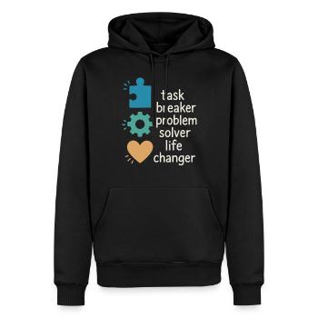 ergothérapeute ot Gift Healthcare Reha - Sweat à capuche Premium bio Homme - noir - Devant - Nico (187cm)