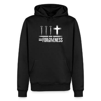 3 clous croix symbole pardon chrétien - Sweat à capuche Premium bio Homme - noir - Devant - Nico (187cm)