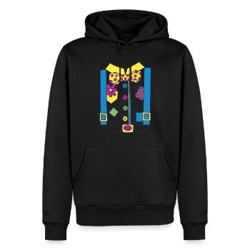 Déguisement de Clown Coloré T-shirt Humoristique - Sweat à capuche Premium bio Homme - noir - Devant - Nico (187cm)
