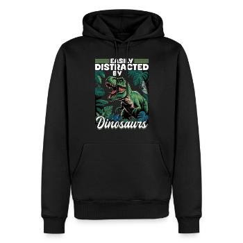 Dinosaure T-Rex enfants - Sweat à capuche Premium bio Homme - noir - Devant - Nico (187cm)