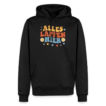 Malle ALLES LAPPEN HIER Retro Lustig - Männer Premium Bio Hoodie - Schwarz - Vorne - Nico (187cm)