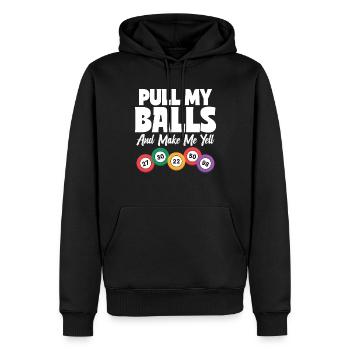 Cadeau de bingo pour les joueurs de bingo - Sweat à capuche Premium bio Homme - noir - Devant - Nico (187cm)