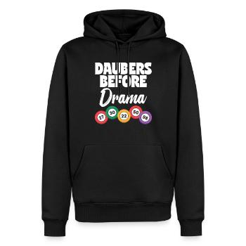 Daubers Before Drama Bingospieler Bingo Geschenk - Männer Premium Bio Hoodie - Schwarz - Vorne - Nico (187cm)