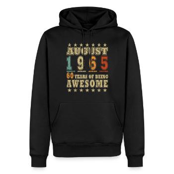 60. Geburtstag Original August 1965 Jahrgang 1965 - Männer Premium Bio Hoodie - Schwarz - Vorne - Nico (187cm)