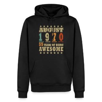55. Geburtstag Original August 1970 Jahrgang 1970 - Männer Premium Bio Hoodie - Schwarz - Vorne - Nico (187cm)