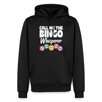 Appelez-moi le chuchoteur de bingo - Bingofans Bingo - Sweat à capuche Premium bio Homme - noir - Devant - Nico (187cm)