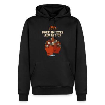 Schiff-sichtgerät Containerschiff Frachtschiff - Männer Premium Bio Hoodie - Schwarz - Vorne - Nico (187cm)