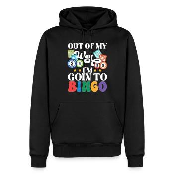Cadeau de bingo pour les joueurs de bingo - Sweat à capuche Premium bio Homme - noir - Devant - Nico (187cm)