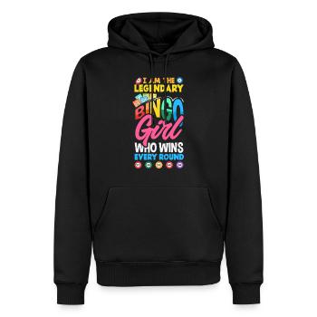 Bingo Fun Gift Bingo Lover - Sweat à capuche Premium bio Homme - noir - Devant - Nico (187cm)