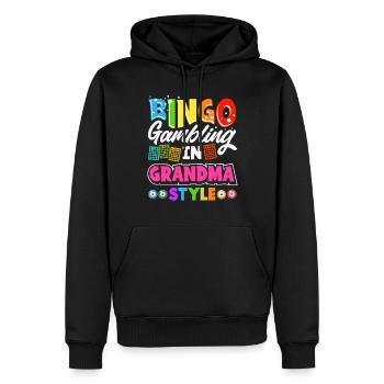Bingo Oma Geschenk Bingo Liebhaber Großmutter - Männer Premium Bio Hoodie - Schwarz - Vorne - Nico (187cm)