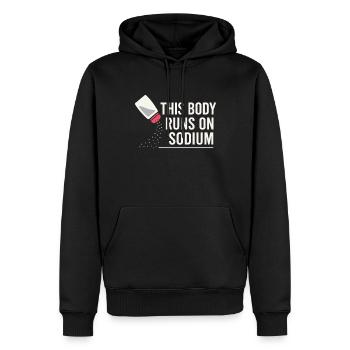 Amateur de sel Sodium Dependent Nacl Meme - Sweat à capuche Premium bio Homme - noir - Devant - Nico (187cm)