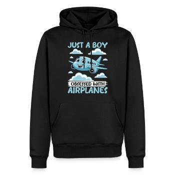 Avion Enfants Voyage Pilote Tout-petit - Sweat à capuche Premium bio Homme - noir - Devant - Nico (187cm)