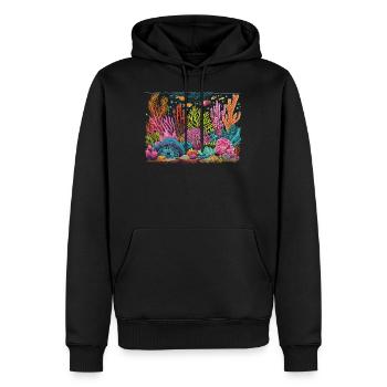 Aquarium Aquariophile Coral Fragging - Sweat à capuche Premium bio Homme - noir - Devant - Nico (187cm)