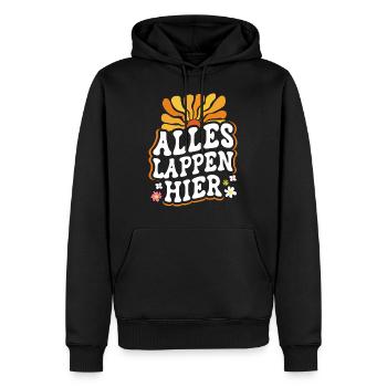 Malle ALLES LAPPEN HIER Retro Lustig - Männer Premium Bio Hoodie - Schwarz - Vorne - Nico (187cm)