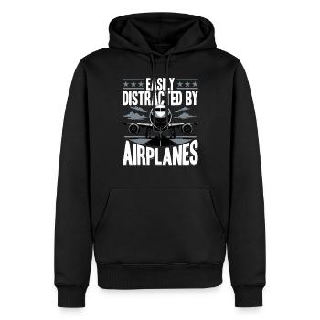 Avion Enfants Voyage Pilote Tout-petit - Sweat à capuche Premium bio Homme - noir - Devant - Nico (187cm)