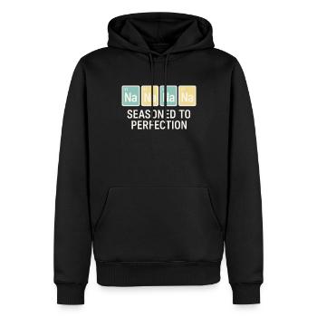 Amateur de sel Sodium Dependent Nacl Meme - Sweat à capuche Premium bio Homme - noir - Devant - Nico (187cm)