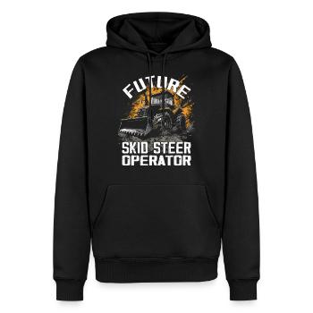 Amateurs de chargeuses compactes - Sweat à capuche Premium bio Homme - noir - Devant - Nico (187cm)