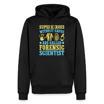 Super-héros majeurs en sciences médico-légales sans Cabes - Sweat à capuche Premium bio Homme - noir - Devant - Nico (187cm)