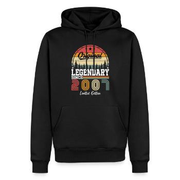 2007 Vintage Born 2007 Vintage Birthday Gift - Men’s Premium Organic Hoodie - black - Front - Nico (187cm)