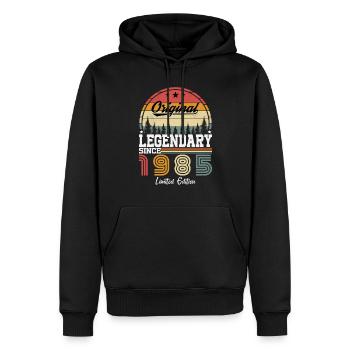 1985 Vintage Original 1985 Cadeau D'anniversaire - Sweat à capuche Premium bio Homme - noir - Devant - Nico (187cm)