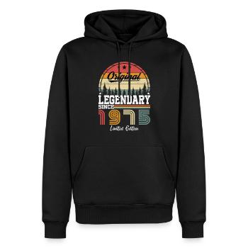 1975 Vintage Original 1975 Geburtstagsgeschenk - Männer Premium Bio Hoodie - Schwarz - Vorne - Nico (187cm)