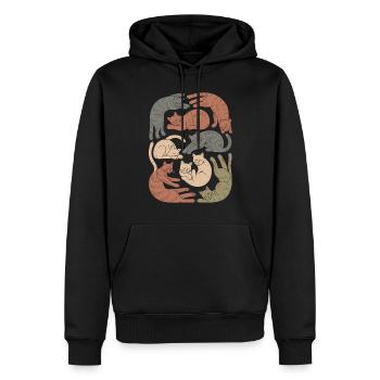 Relaxed Boho Cat Pattern - Men’s Premium Organic Hoodie - black - Front - Nico (187cm)