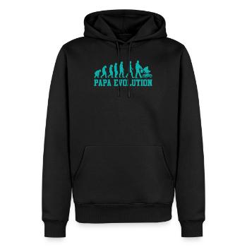 Zukünftiger Vater PAPA EVOLUTION Lustiges - Männer Premium Bio Hoodie - Schwarz - Vorne - Nico (187cm)