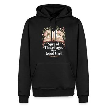 Verbreite Diese Seiten Wie Ein Gutes Mädchen - - Männer Premium Bio Hoodie - Schwarz - Vorne - Nico (187cm)